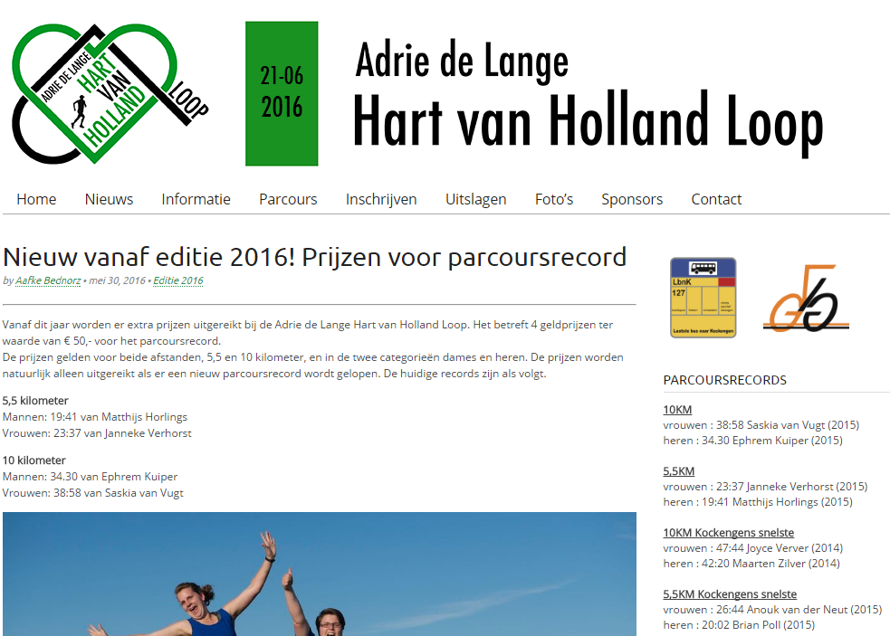 Parcoursrecord Hart van Holland loop 2016
